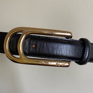 Ralph Lauren Black Leather Belt, Size L, 39”